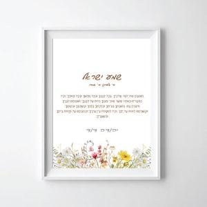 Shema Israel Prayer Wall Art Jewish Prayer