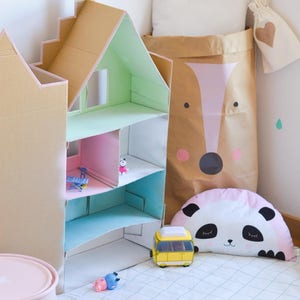 Deer Paper bag Storage for Toys, Craft Paper Bag, Nursery Toys Basket, kids paper storage bag image 4