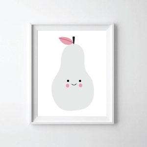 Pear print - nursery decor print - nordic style home decor - bedroom decor print, Modern Nursery Art, Scandi art,Kids art