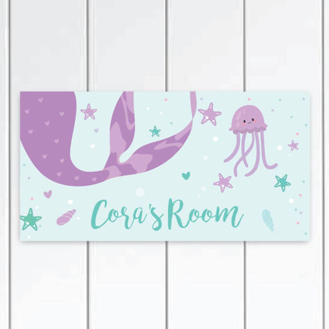 Personalized Mermaid Door Sign - Mermaid Bedroom for Girls ,mermaid ...