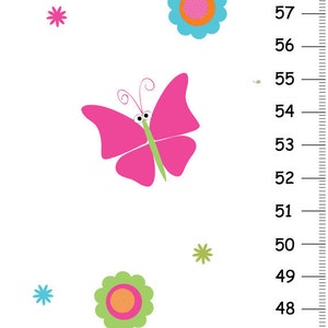 Personalized Bright Butterfly  Canvas Growth Chart