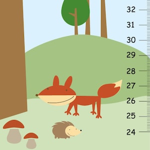 Personalized Woodland Forest Friends Growth Chart