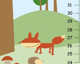 Personalized Woodland Forest Friends Growth Chart