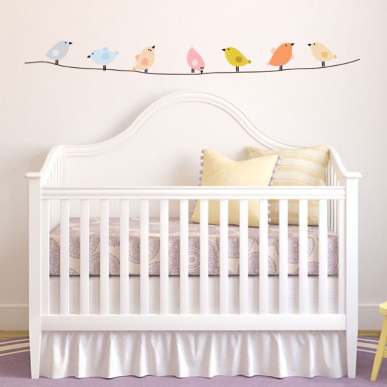Birds on a Wire Wall Decal Nursery Vinyl Wall Decals for Etsy