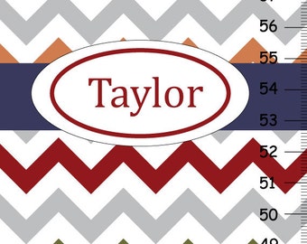 Personalized Chevron Height Chart, canvas height chart for kids