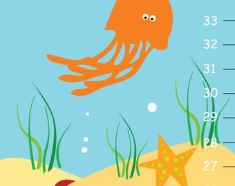 Personalized Ocean Sea Life Growth Chart