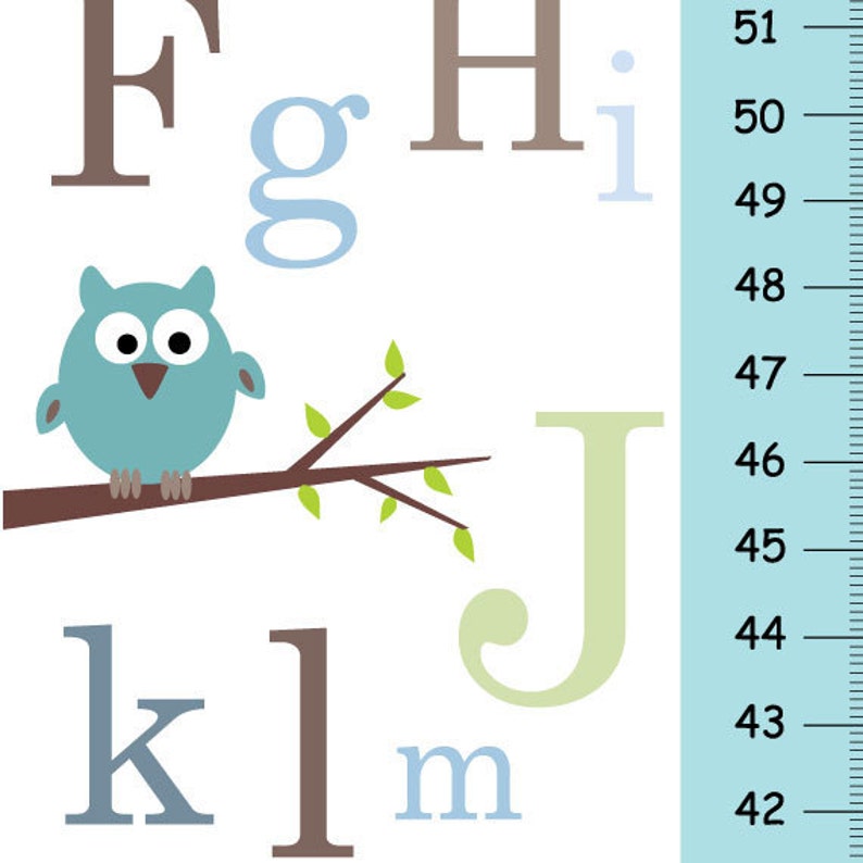 Personalize Growth Chart ABC Baby Nursery Wall Decor Etsy