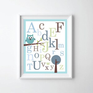 ABC Alphabet Poster print - Baby nursery wall decor - 11X14