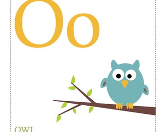 O is for Owl - Alphabet Print