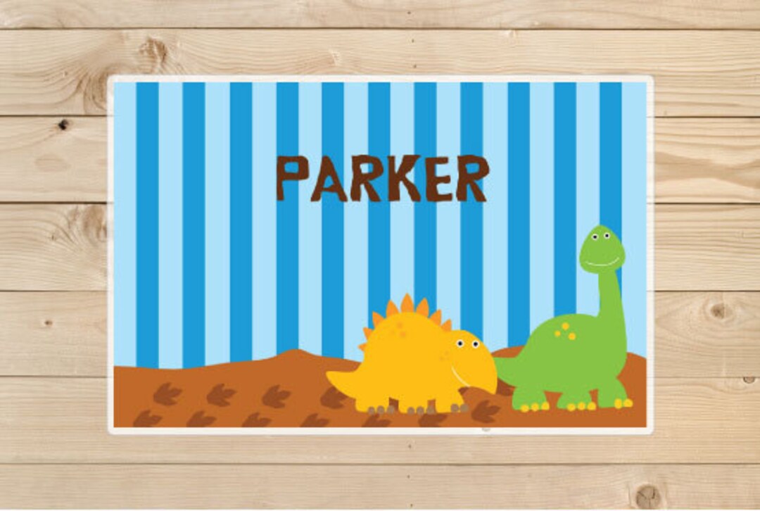 Dinosaur Placemat - Kids Personalized Dinosaur Placemat - Dino ...