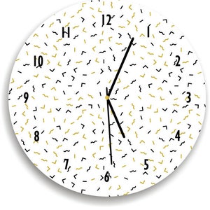 Modern pattern small shapes Wall clock, Minimalist Room Decor, Modern Minimalist, Black and white Wall Art, Modern Decor, Scandinavian decor