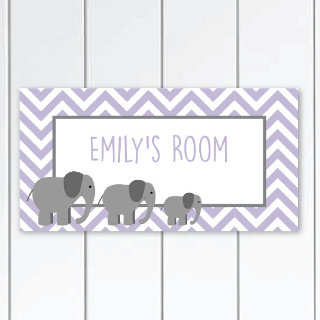 Elephantbedroomdecorelephantchevronpatterndoorsign Etsy
