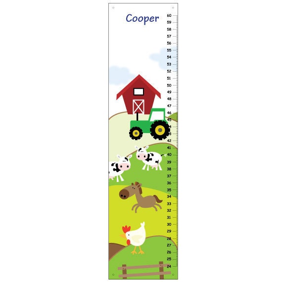 Canvas GROWTH CHART Farm Animals Cow Horse Rooster Kids - Etsy Canvas GROWTH CHART Farm Animals Cow Horse Rooster Kids - Etsy