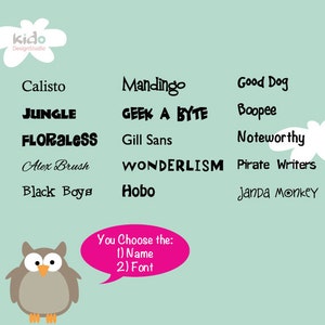 Personalized Kids Placemat Cute Owl on Tree, Children Owl Placemat, Laminated Placemat. image 3