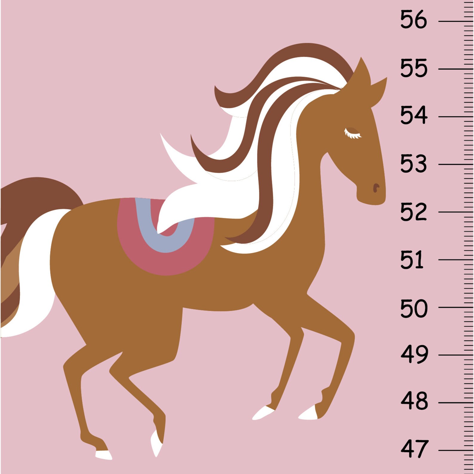 Horse GROWTH CHART Girl Room Decor Baby Shower Decor Pink Etsy