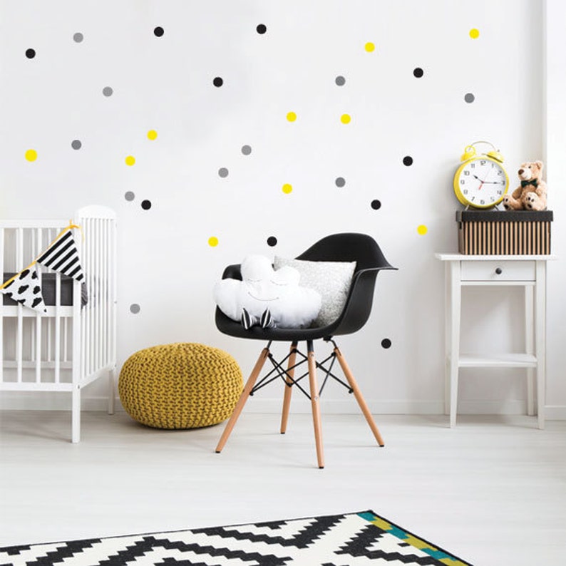polka dots decal mini dots wall decal 3 colors removable | etsy