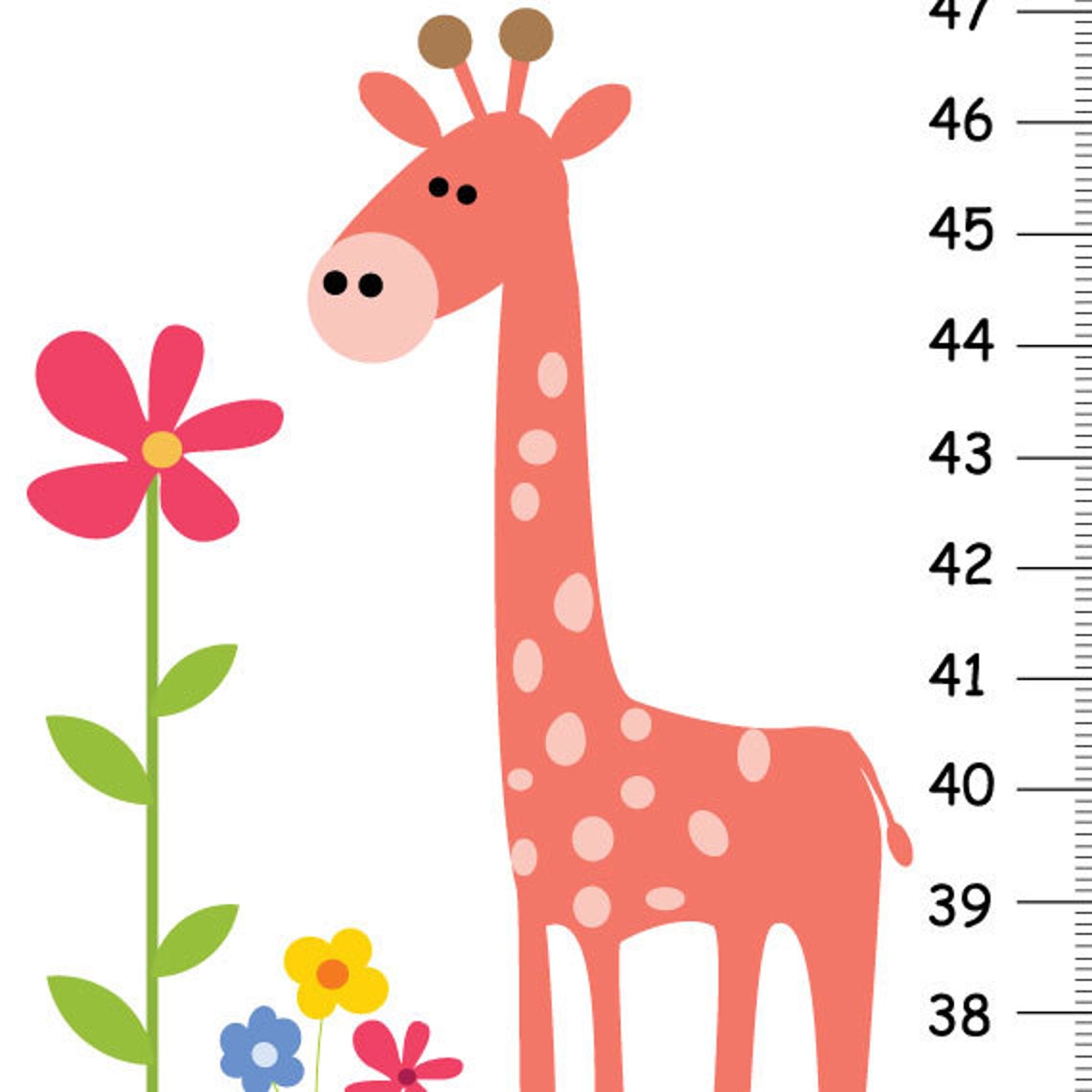 Canvas Growth Chart Giraffe Growth Chart Giraffe Jungle Etsy