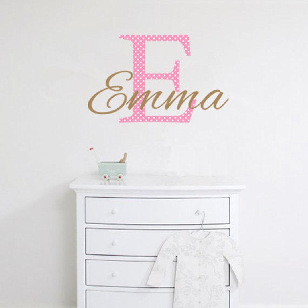 Personalized Wall Decal for Girls, Nursery Monogram Vinyl Wall Decals ...