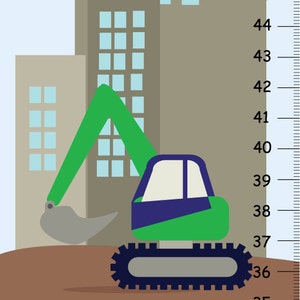 Tableau de croissance de construction personnalisé, toile de Construction, camions, chambre de garçons, Art mural