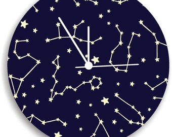 constellation WALL CLOCK Kids Bedroom Baby Nursery - Children Wall Clock, Nursery Room Decor