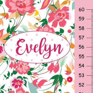Personalized Bright Floral Growth Chart