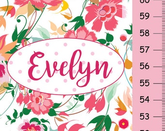 Personalized Bright Floral Growth Chart