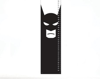 Personalized Superhero growth chart, black and white Superhero growth chart
