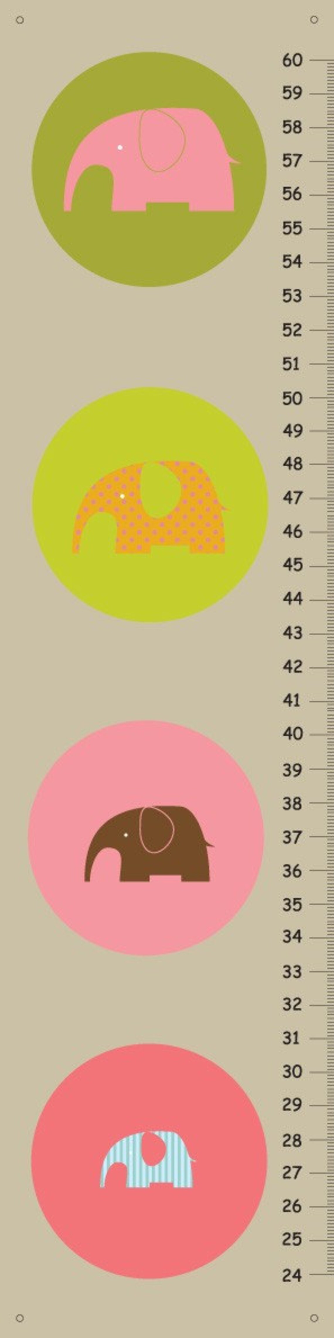 Personalized Elephant Canvas Growth Chart | Etsy