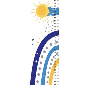 Rainbow love GROEIGRAFIEK - Babykamerinrichting -Rainbow baby- Blauw en Mosterd Kwekerijinrichting- Rainbow Kwekerijinrichting- Rainbow Height Chart