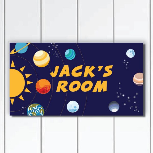 DOOR SIGN Solar System Boys Bedroom Outerspace Wall Art