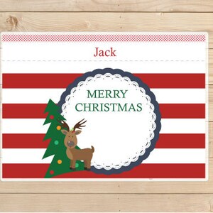 Weihnachtsgeschenke - Merry Christmas-Reindeer-placemat---Kids-Personalized-Placemat-for-Christmas
