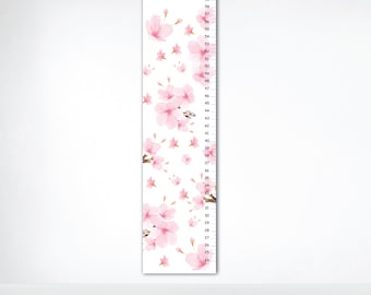 Watercolor Cherry Blossoms - Cherry Blossoms Growth chart- Floral Height chart