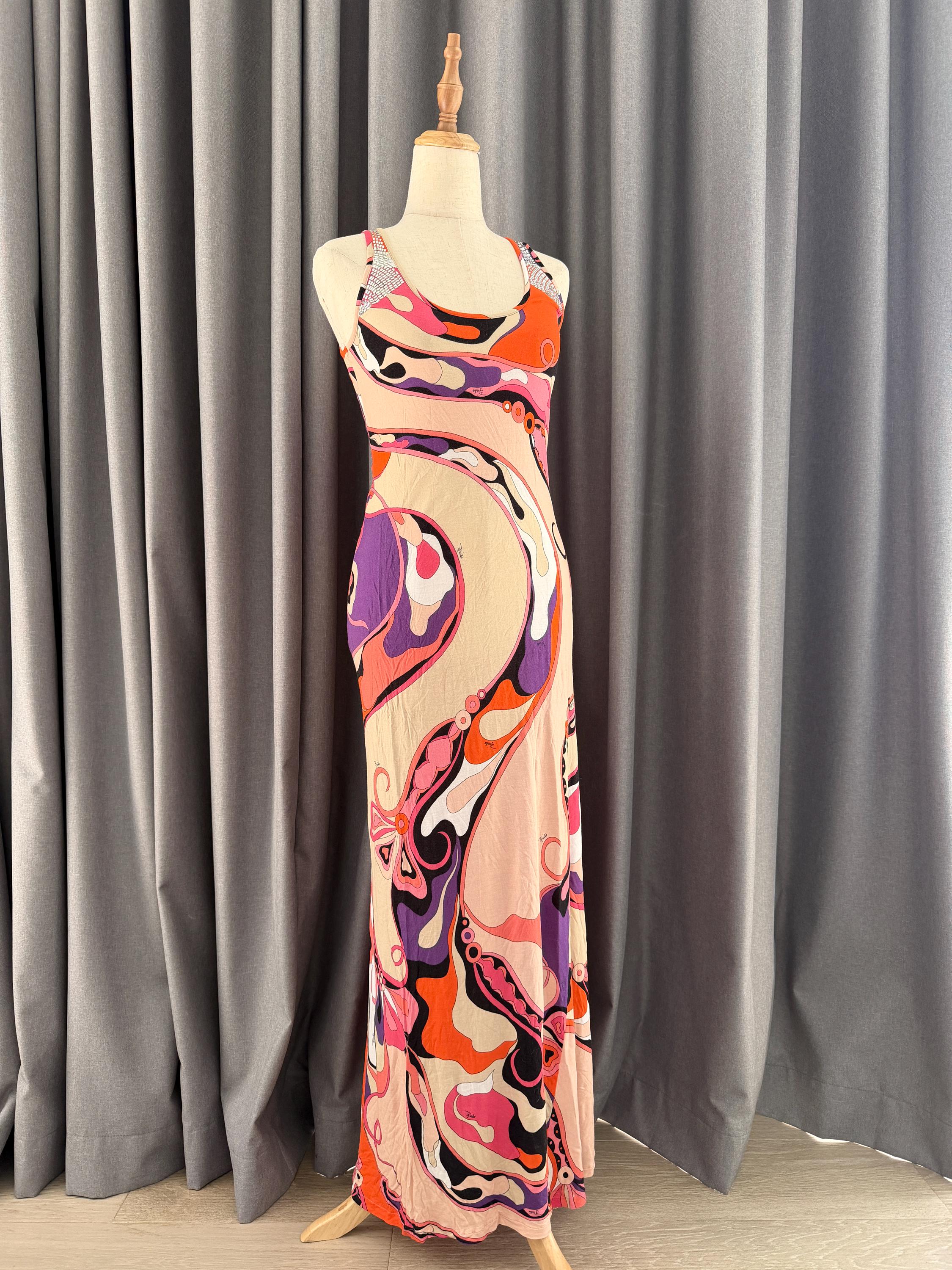 emilio pucci evening dresses EMILIO PUCCI Halterneck Long Gown - 4 US
