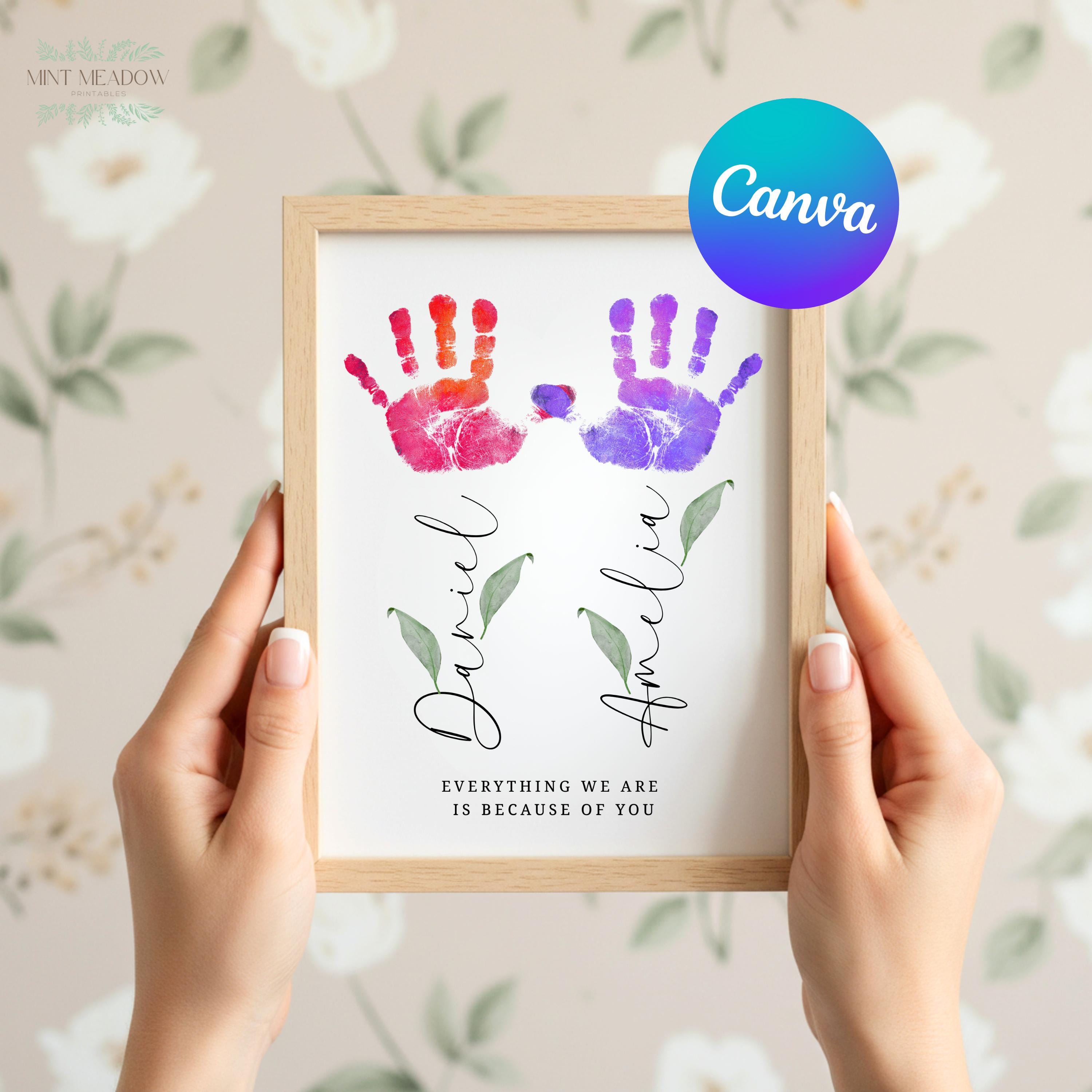 Editable Mothers Day Handprint Name Print, Personalised Gift for Mom ...