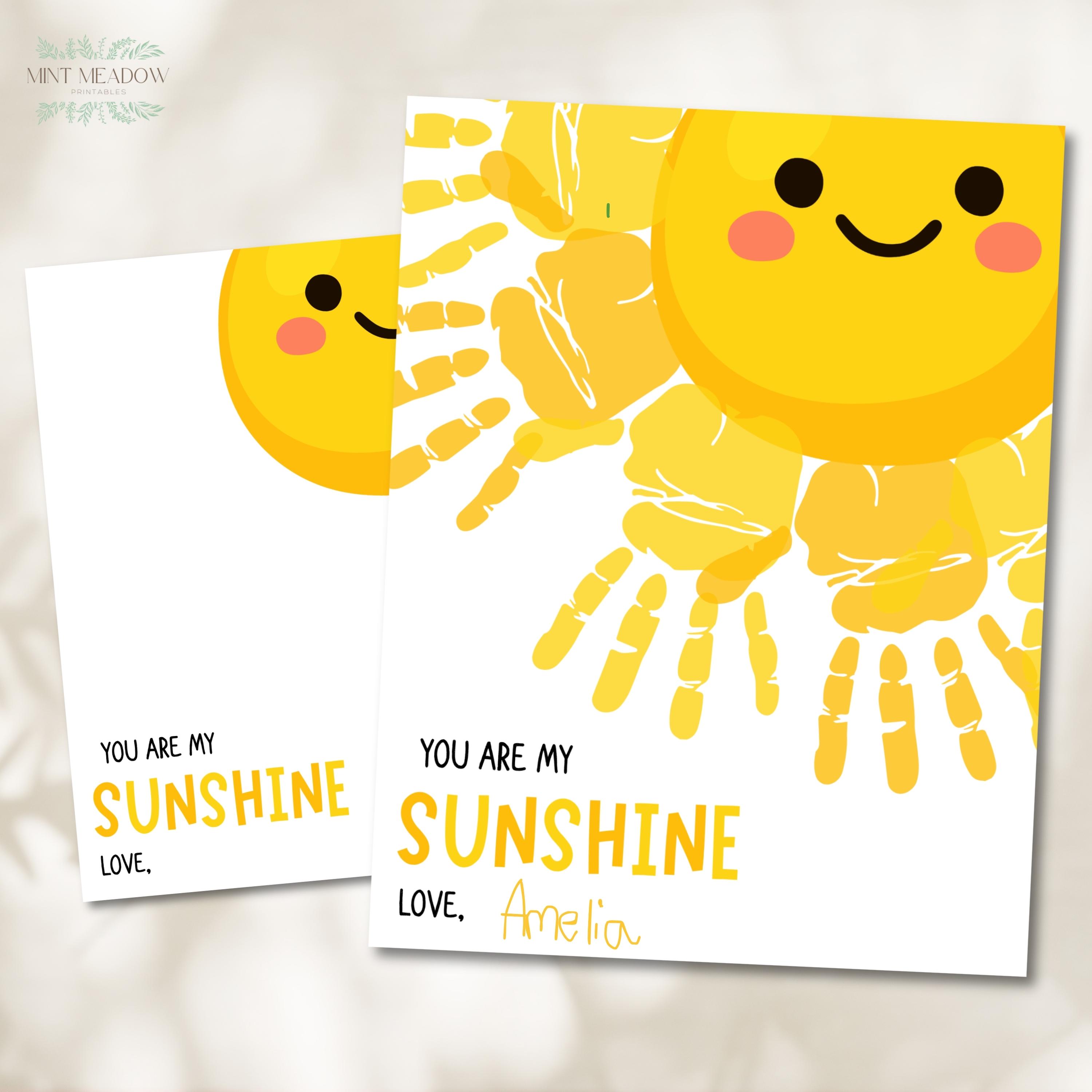 37 Bright & Fun Sun Crafts for Kids 10 Printable You Are My Sunshine Handprint Kids Activity Craft, Instant…