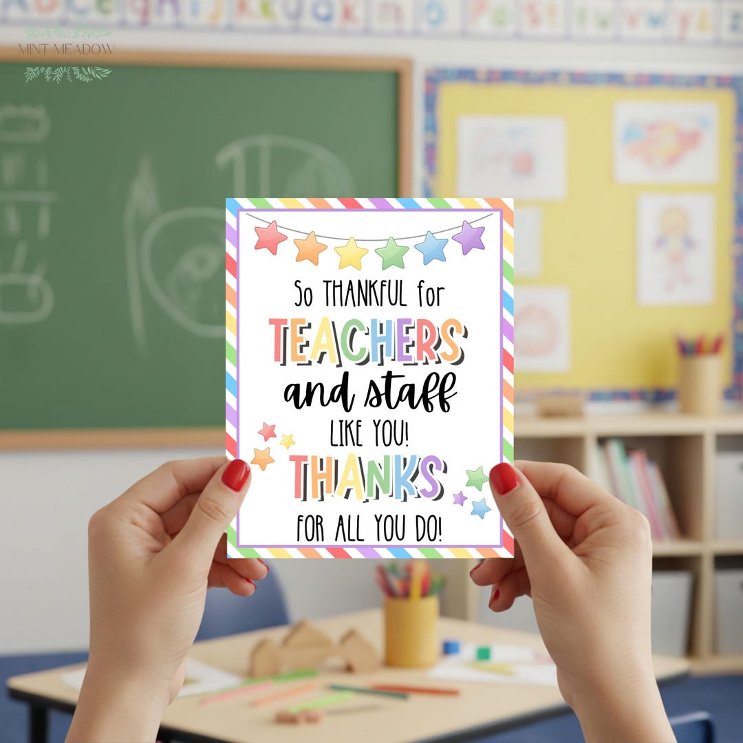 Printable so THANKFUL for TEACHERS and STAFF Like You, Instant Print ...