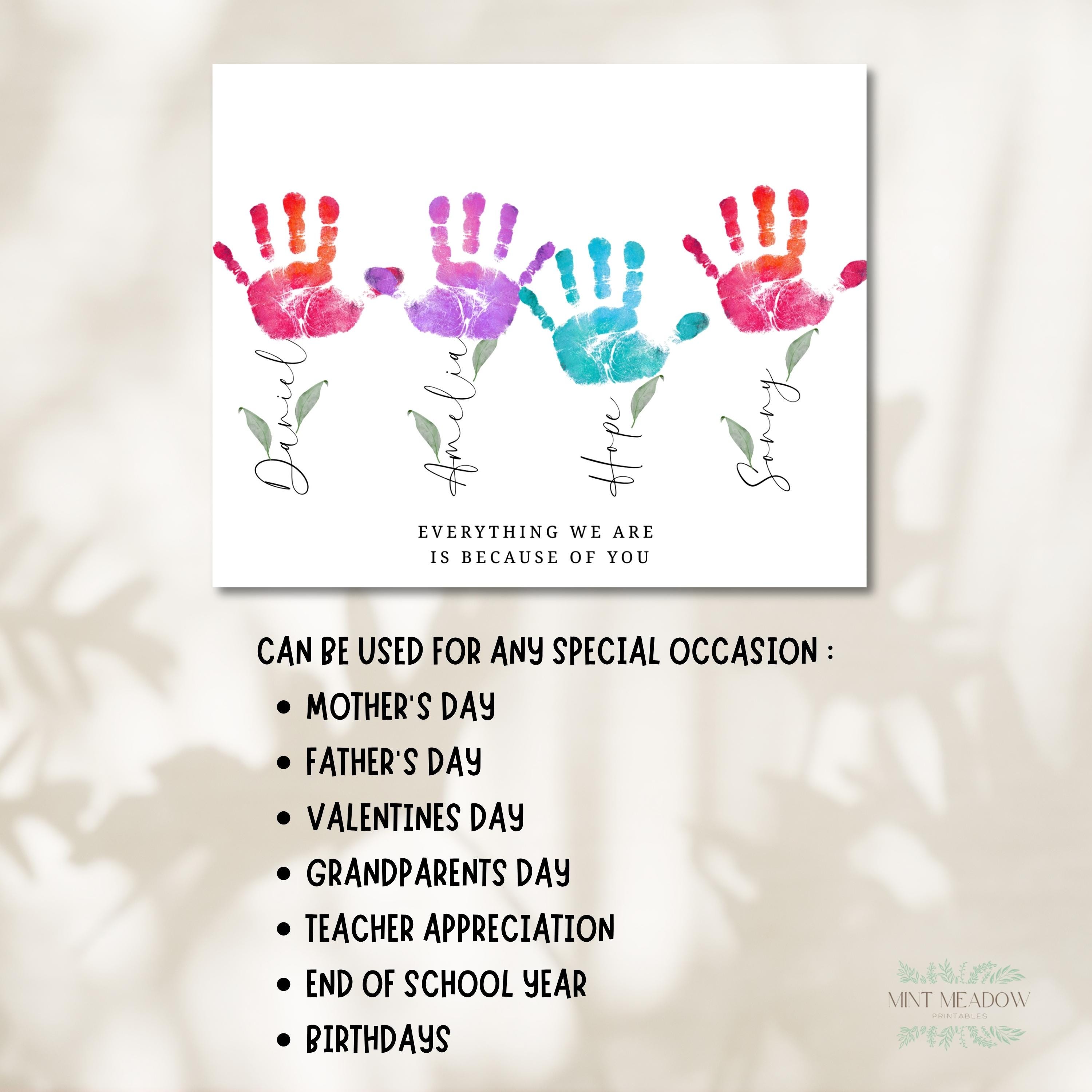 Editable Mothers Day Handprint Name Print, Personalised Gift for Mom ...