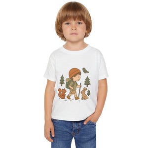 Adventurous Toddler T-shirt - Nature Explorer Tee, Kids Hiking Shirt, Outdoor Fun Outfit, Gift for Nature Lovers, Cute Animal Art