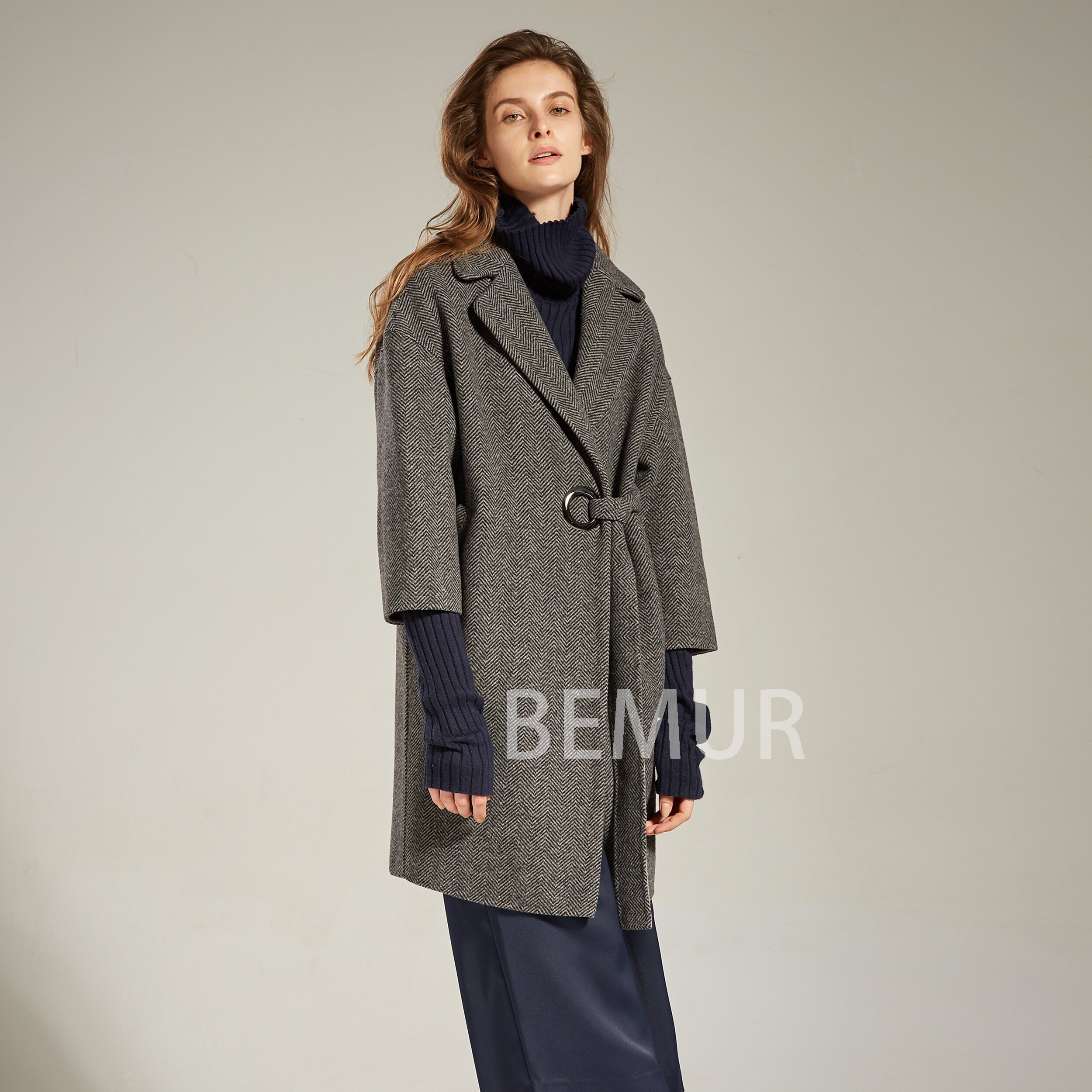 Black Plaid Winter Wrap Coat Women Plus Size Long Cardigan | Etsy