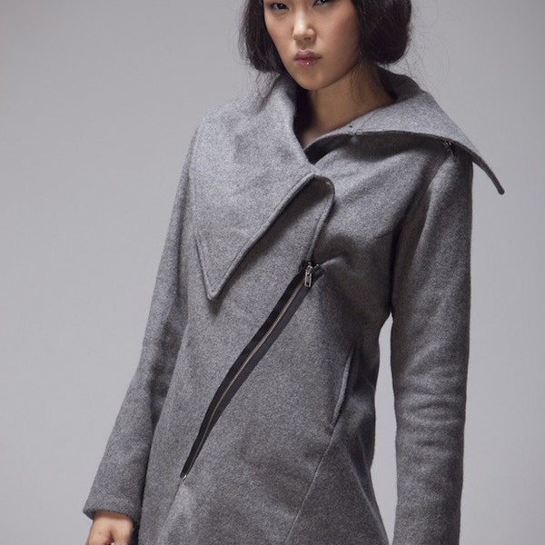 Zipper wrap coat AF201