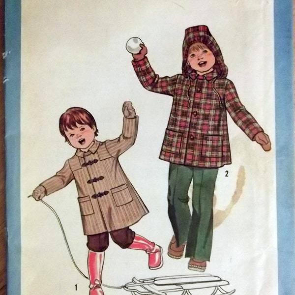 Simplicity 8635 Childs Coat Jacket Hood Vintage Pattern