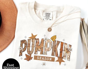 Comfort Colors® Pumpkin Season T-Shirt, Autumn Fall Shirt, Thanksgiving Shirt, Fall Pumpkin Shirt, Fall Season Shirt, Pumpkin Lovers Shirt