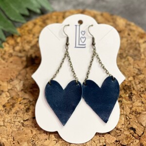 Heart Earrings, Leather Earrings Dangle, Mother’s Day Gift, Gift for Mom, Rustic Jewelry, Gift for Country Girl, Western Earrings Love