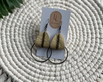 Genuine Leather Earrings, Leather Earrings Dangle, Mother’s Day Gift, Gift for Mom, Rustic Jewelry, Gift for Country Girl, Western Earrings