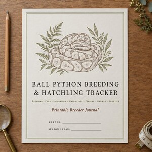 Ball Python Breeding Tracker, Snake Hatchling Journal, Reptile Planner, Egg & Genetics Record Printable
