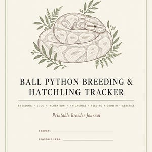 Ball Python Breeding Tracker, Snake Hatchling Journal, Reptile Planner, Egg & Genetics Record Printable image 12