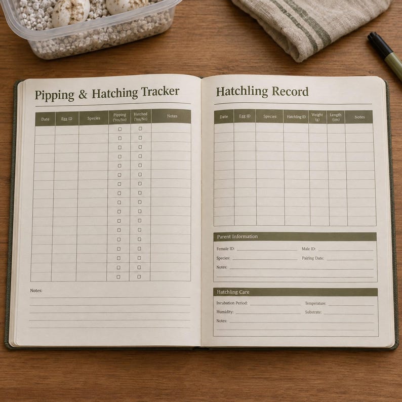 Ball Python Breeding Tracker, Snake Hatchling Journal, Reptile Planner, Egg & Genetics Record Printable image 9