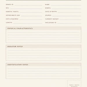 Ball Python Breeding Tracker, Snake Hatchling Journal, Reptile Planner, Egg & Genetics Record Printable image 13