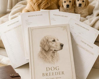 犬のブリーダー記録帳：出産と健康状態を追跡する40ページ（デジタルダウンロード版）