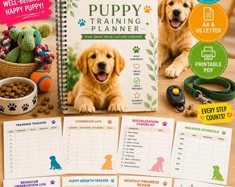 子犬のしつけプランナー：記録帳、進捗状況トラッカー（デジタルダウンロード版）